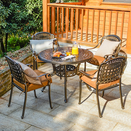 Bàn ghế ngoài trời sân vườn ghế thư giãn bàn ghế nhôm đúc bàn ghế sân vườn ngoài trời ban công bàn ghế ba mảnh kết hợp (1)