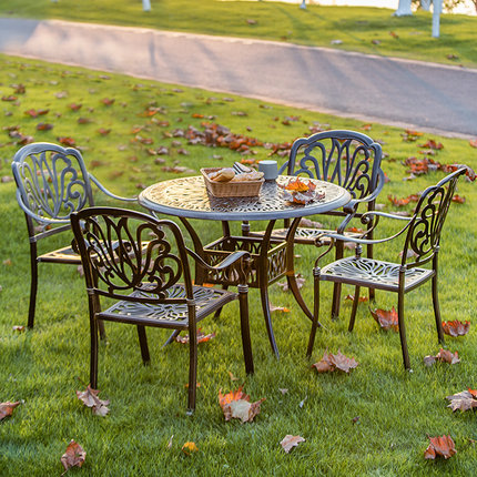 Bàn ghế ngoài trời sân vườn ghế thư giãn bàn ghế nhôm đúc bàn ghế sân vườn ngoài trời ban công bàn ghế ba mảnh kết hợp (2)