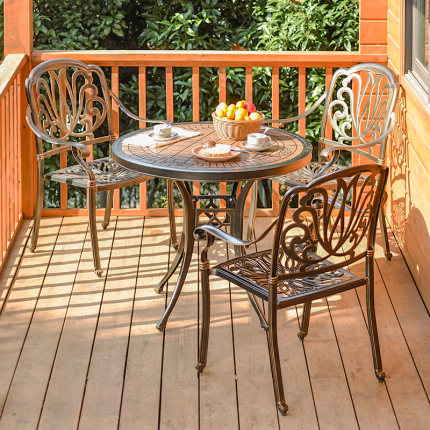 Bàn ghế ngoài trời sân vườn ghế thư giãn bàn ghế nhôm đúc bàn ghế sân vườn ngoài trời ban công bàn ghế ba mảnh kết hợp (3)