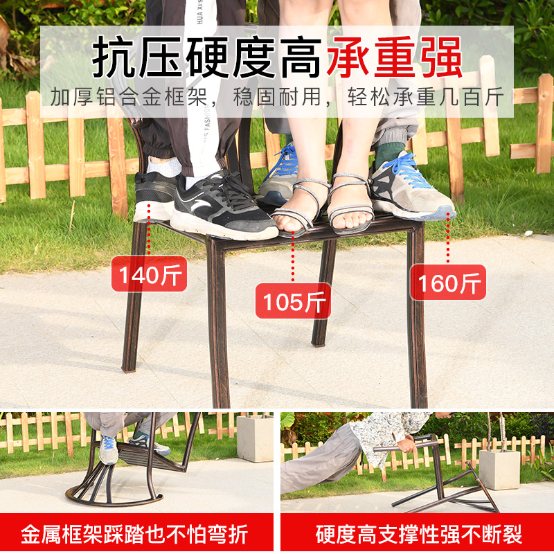 Bàn ghế ngoài trời sân vườn thư giãn ban công nhôm đúc sắt rèn ngoài trời ngoài trời biệt thự Châu Âu ghế tựa lưng nhôm (4)