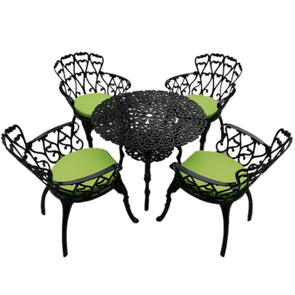 Cộng đồng ngoài trời, bàn ghế ngoài trời, sân thượng ban công thư giãn bằng nhôm đúc, ba hoặc năm bộ bàn ghế sân vườn gia dụng (1)