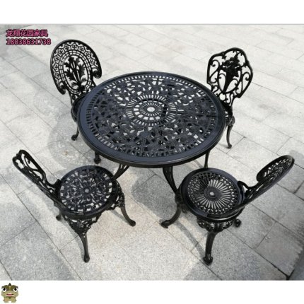 Cộng đồng ngoài trời, bàn ghế ngoài trời, sân thượng ban công thư giãn bằng nhôm đúc, ba hoặc năm bộ bàn ghế sân vườn gia dụng (2)