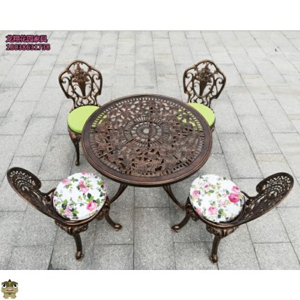 Cộng đồng ngoài trời, bàn ghế ngoài trời, sân thượng ban công thư giãn bằng nhôm đúc, ba hoặc năm bộ bàn ghế sân vườn gia dụng (3)