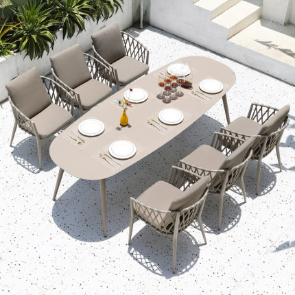 Baigulin ngoài trời bàn ghế ngoài trời biệt thự sân vườn ngoài trời ghế mây ngoài trời nhà giải trí quán cà phê kết hợp bàn ăn (4)