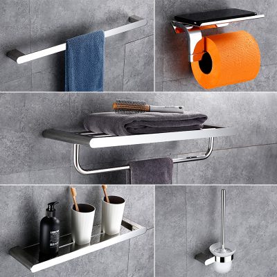 Đức Bắc Âu 304 thép không gỉ giá khăn tắm giá treo khăn tắm kệ phòng tắm mặt dây chuyền phần cứng phòng tắm