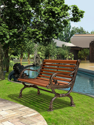 Ghế công viên ngoài trời ghế băng ghế công viên nhôm đúc ghế công viên hợp kim nhôm ngoài trời, công viên ghế tựa lưng (2)