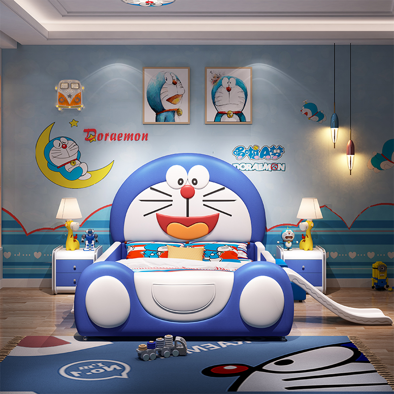 Giường trẻ em bé trai giường đơn giường riêng giường tạo tác giường nhỏ có cầu trượt giường đơn phòng trẻ em gói kết hợp đồ nội thất (4)