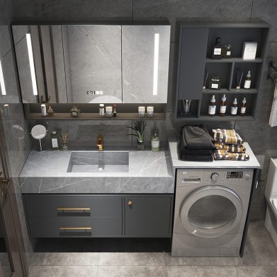 Máy giặt bắc âu tích hợp tủ ban công kết hợp tủ phòng tắm đối tác phòng tắm thông minh tủ chậu rửa