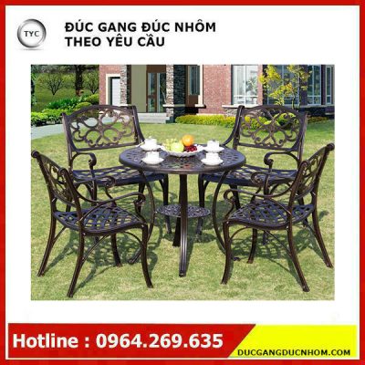 Bàn ghế nhôm đúc ngoài trời giá rẻ. Bộ bàn ghế ngoài trời nhập khẩu