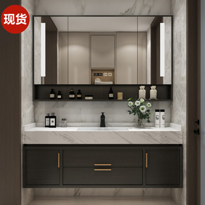 Bàn đá tích hợp tủ phòng tắm kết hợp phòng tắm tối giản hiện đại chậu rửa phòng tắm bộ bàn trang điểm
