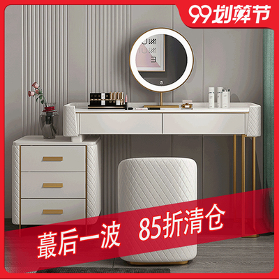 Bàn trang điểm tủ lưu trữ một ánh sáng sang trọng lưới màu đỏ in gió căn hộ nhỏ bàn trang điểm phòng ngủ bàn trang điểm đá hiện đại bàn trang điểm