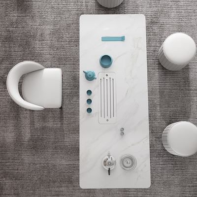 Bàn trà đá phiến cao cấp nhẹ sang trọng hiện đại tối giản cao cấp ý nghĩa bàn trà văn phòng kết hợp ghế nhà bàn trà Kung Fu