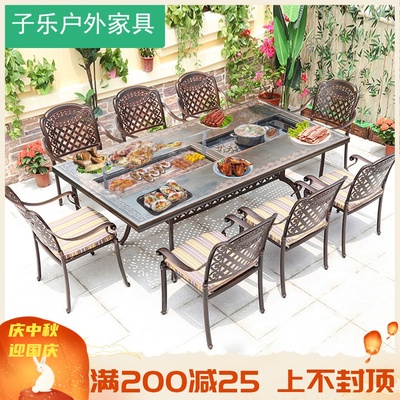 Đồ nội thất Zile Bàn nướng ngoài trời Bàn ghế ngoài trời Sân vườn ngoài trời Bàn ghế bằng nhôm đúc Bàn ghế Người tiêu dùng và Thương mại Bếp nướng than