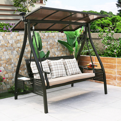 Xích đu ngoài trời nhôm đúc năng lượng mặt trời ghế treo ban công ghế trong nhà trong nhà ngoài trời sân đôi sắt rèn ghế xích đu