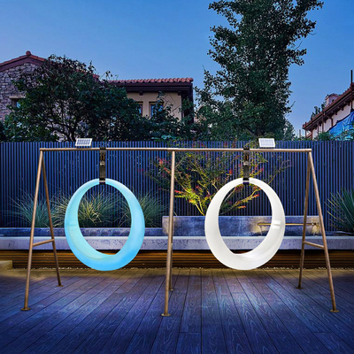 Đèn LED phát sáng mặt trăng xích đu ngoài trời homestay lớn lưới sáng màu đỏ ghế treo năng lượng mặt trời vườn ngoài trời giỏ treo