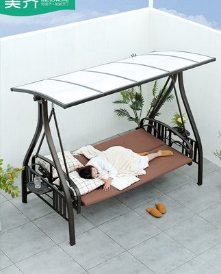 Xích đu ngoài trời sân thượng ghế xích đu sân hiên ghế treo chống nắng mưa ba người ngả võng võng ngoài trời nôi lộ thiên