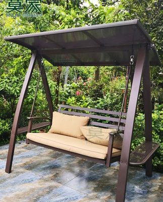 Mojia xích đu ngoài trời sân ngoài trời ánh sáng mặt trời ghế bập bênh bằng sắt rèn ban công ngoài trời lưới thư giãn màu đỏ treo ghế xích đu đôi