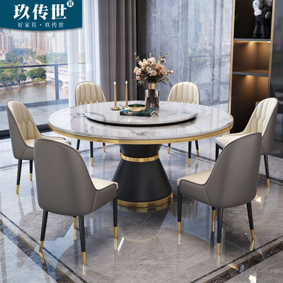 Dịch Vụ Nhập Khẩu Bàn Ăn Tròn Đá Cẩm Thạch Cho Nhà Hàng Hiện Đại – Mẫu 025