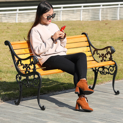 Ghế công viên ngoài trời chống ẩm gỗ đặc Ghế dài nhôm đúc băng ghế nhựa sân vườn ghế thư giãn có hoặc không có tựa lưng