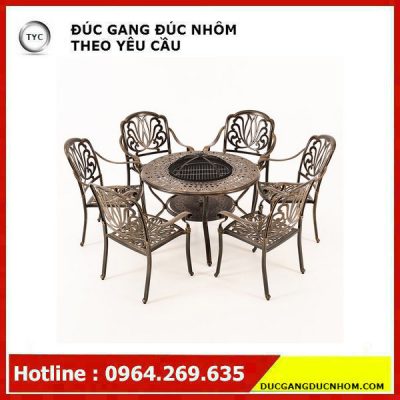 Bàn ghế sân vườn nhôm đúc. Bàn nướng sân vườn nhập khẩu