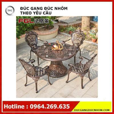 Bàn ghế sân vườn nhôm đúc nhập khẩu cao cấp 2