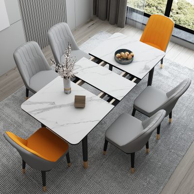 Bàn ăn bằng đá bàn ghế kết hợp bàn ăn gấp có thể thu vào nhà chung cư nhỏ hiện đại tối giản nhẹ nhàng bàn ăn sang trọng bàn ăn