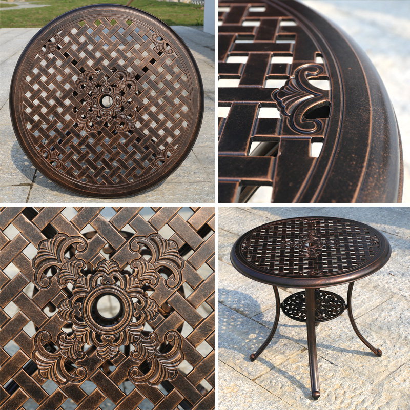 Bàn ghế nhôm đúc ngoài trời sân vườn tam thất ban công biệt thự thoáng mát bàn ghế ngoài trời chân sắt (3)