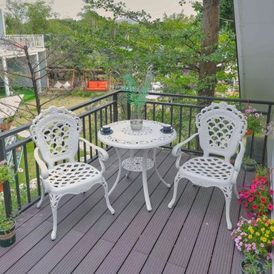 Bàn ghế nhôm đúc sân vườn ngoài trời, ban công sân thượng ngoài trời, ban công tam quan 5 bộ, bàn ghế nhỏ, bàn ghế nhôm đúc biệt thự