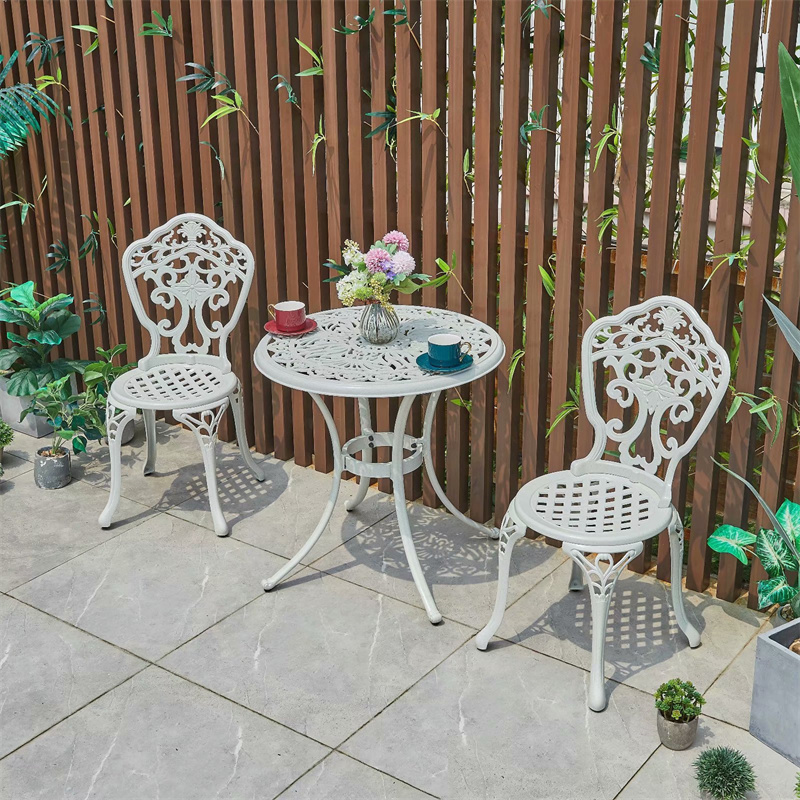 Bàn ghế nhôm đúc sân vườn ngoài trời lưới đỏ ban công lộ thiên sân ngoài trời bàn ghế nhôm đúc biệt thự toàn bộ nhôm ba năm bộ (1)