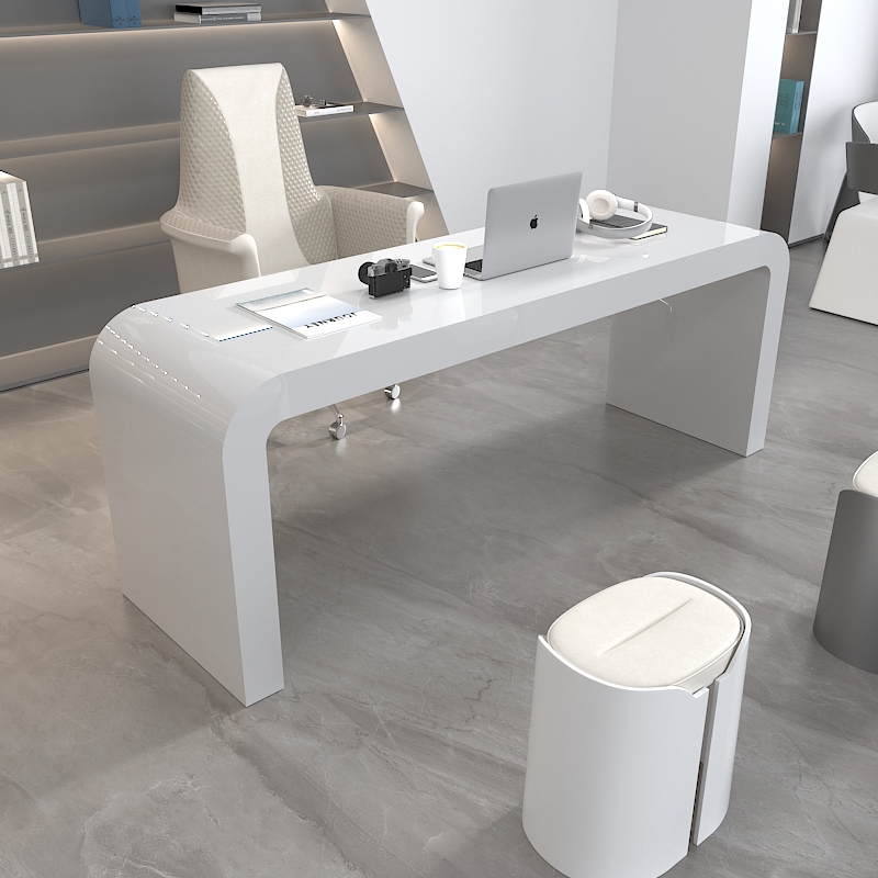 Có thể được tùy chỉnh sơn trắng bàn máy tính bàn máy tính để bàn đơn giản bàn làm việc bàn viết thời trang bàn văn phòng bàn táo (2)
