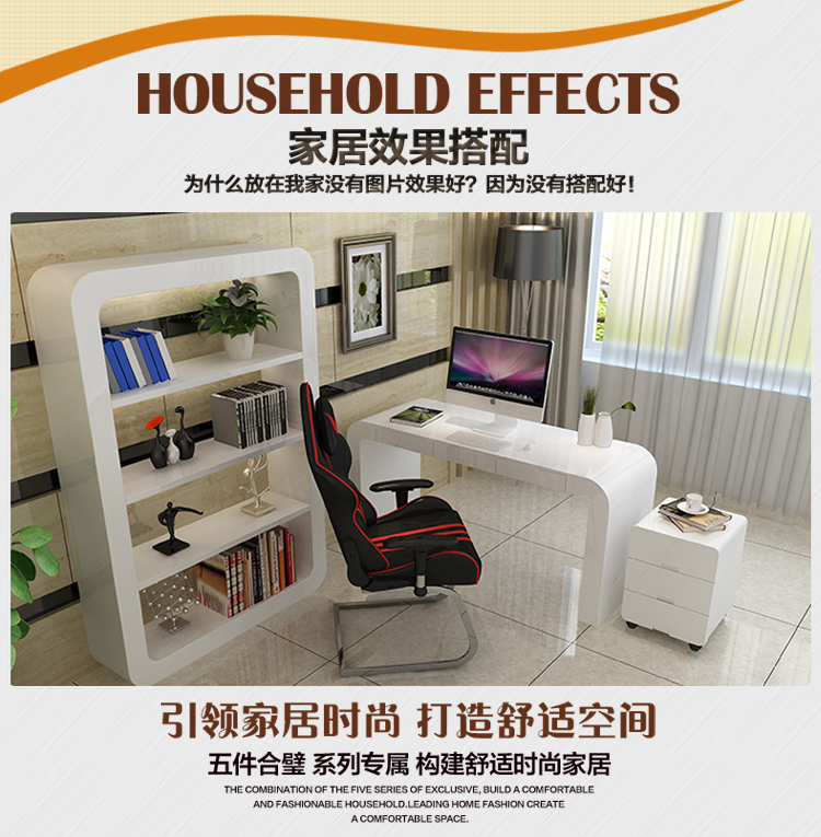 Có thể được tùy chỉnh sơn trắng bàn máy tính bàn máy tính để bàn đơn giản bàn làm việc bàn viết thời trang bàn văn phòng bàn táo (5)