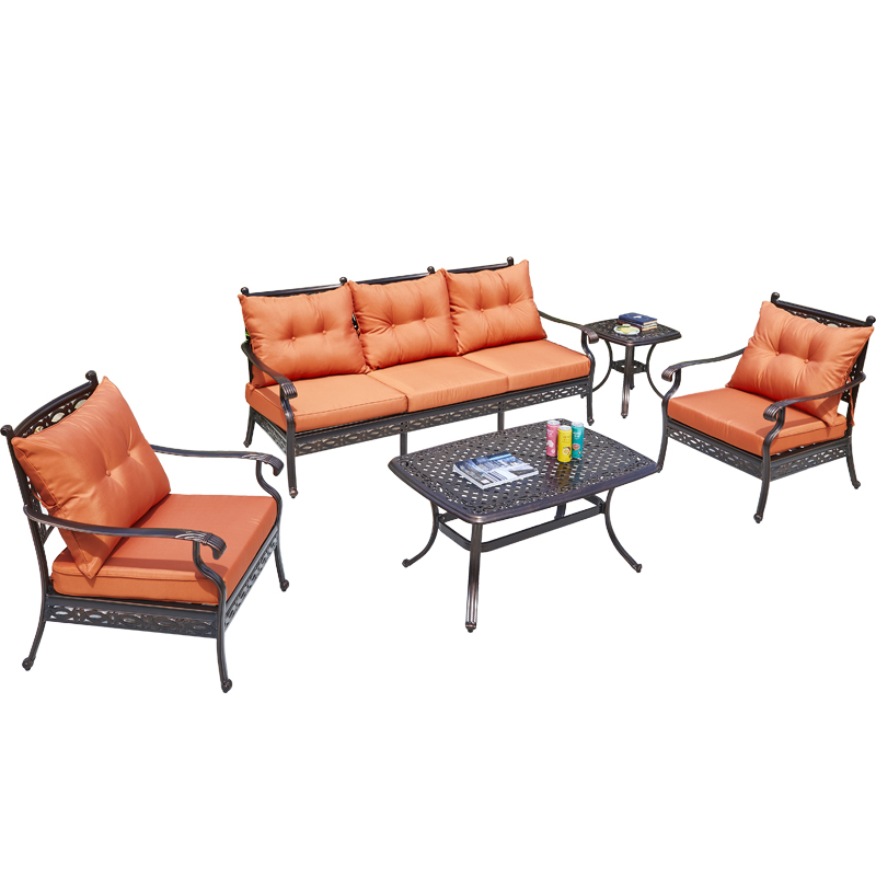 Ghế sofa nhôm đúc ngoài trời biệt thự sân vườn sân thượng phơi nắng sofa phòng khách ngoài trời sofa thư giãn kết hợp (4)