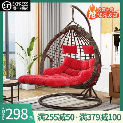 Ghế treo ngoài trời xích đu ban công ngoài trời giỏ treo giỏ liễu gai trong nhà lười biếng nhà võng lưới tổ chim màu đỏ Ghế nôi