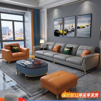 Double 12 công nghệ vải nhẹ sofa vải sang trọng hiện đại đơn giản hộ gia đình nhỏ căn hộ nhỏ phòng khách không giặt thẳng kết hợp bốn người