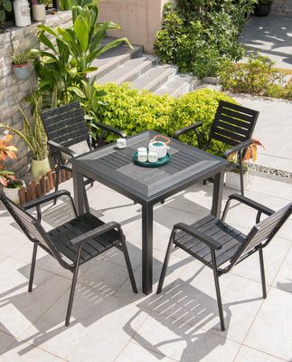 Bàn ghế ngoài trời Zili sân trong gỗ nhựa chống ăn mòn gỗ ngoài trời chống thấm mưa chống nắng ban công sân vườn ngoài trời kết hợp giải trí