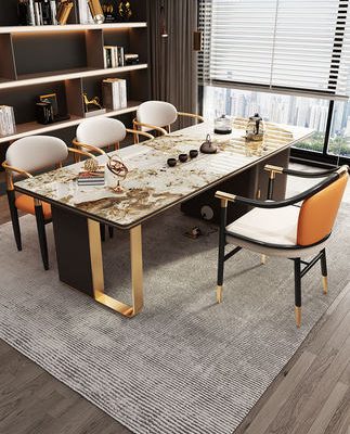 Bộ bàn ghế bàn trà đá tổng thể hiện đại tối giản nhẹ nhàng bộ bàn ghế trà sang trọng kết hợp khách âm bàn trà bộ bàn trà lớn