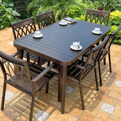 Bộ bàn ghế ngoài trời sân ban công biệt thự ngoài trời nhôm đúc ngoài trời sân vườn ngoài trời sắt rèn giải trí kết hợp bộ gia dụng