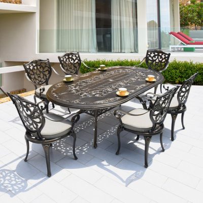 Catalpa chuông gió ngoài trời bàn ghế sân trong nhôm đúc giải trí biệt thự sân vườn bàn ghế sân thượng ban công sân trong bàn ghế bộ 5 món