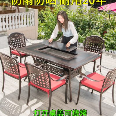 Bàn ghế sân nướng ngoài trời bàn ghế nhôm đúc ngoài trời sân vườn ban công ngoài trời phong cách Châu Âu nhà ngoài trời kết hợp nghỉ dưỡng