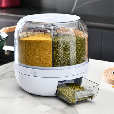 Đồ gia dụng , hộp chứa đựng các loại hạt , nhiều ngăn , kín , trong suốt , xoay tròn, dễ phân loại và lấy đồ .