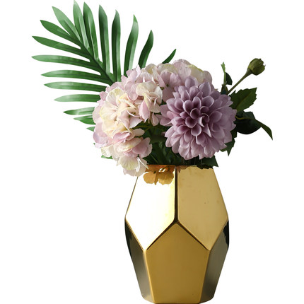 bình hoa màu mạ vàng , hình khối (4)