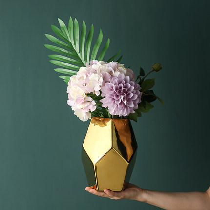 bình hoa màu mạ vàng , hình khối (5)