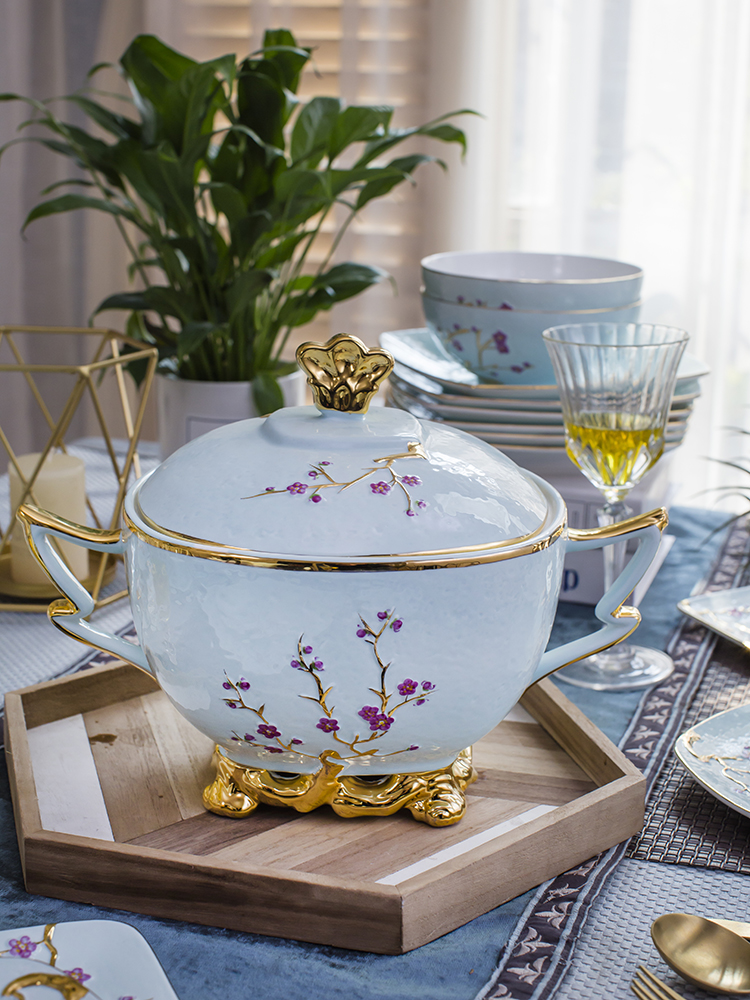 bộ bát đĩa gốm sứ họa tiết hoa nhí (1)