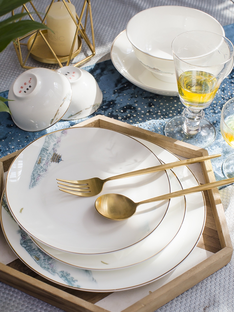 bộ bát đĩa tráng men phong cảnh (3)