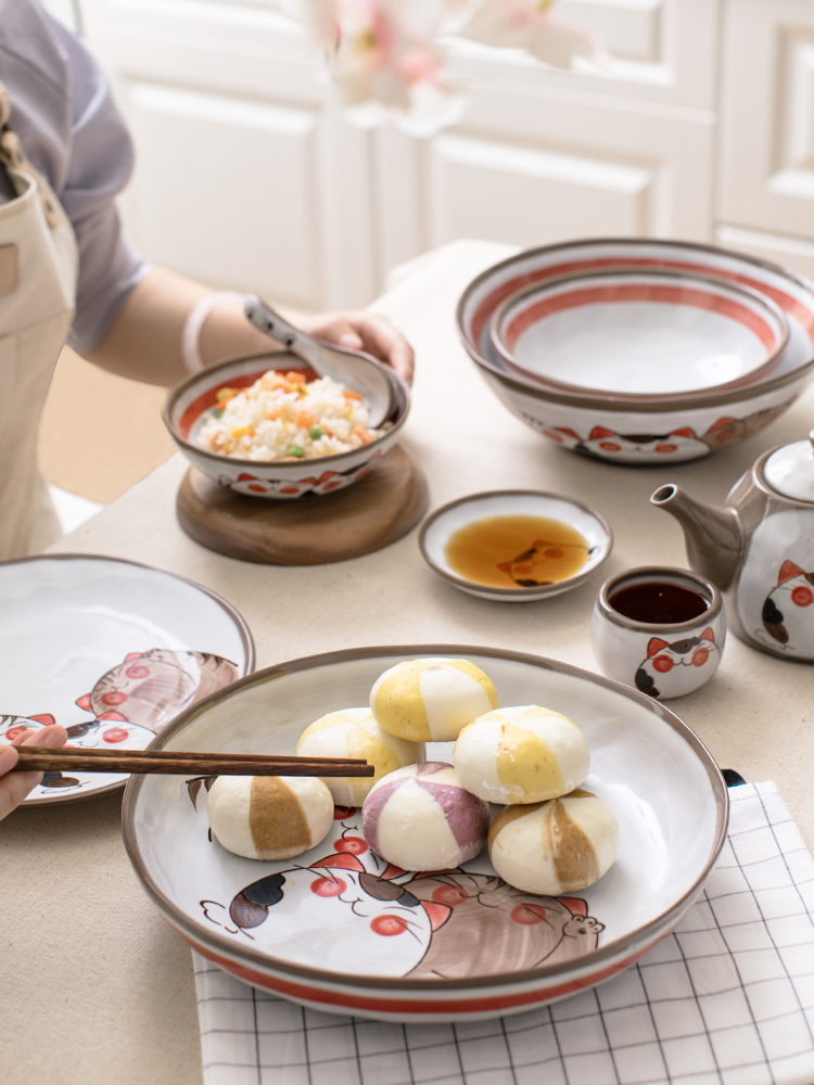 đĩa gốm sứ họa tiết mèo dth (3)