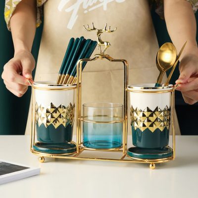 Giá trị cao giá đỡ đũa thoát nước giá đỡ đũa gia dụng trong nhà bếp dao nĩa muỗng giá đựng đũa nhẹ sang trọng Lou