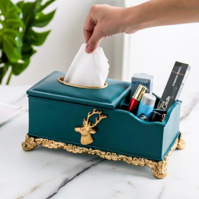 Bàn cà phê phòng khách Hộp đựng khăn giấy đa chức năng điều khiển từ xa Hộp đựng mảnh vỡ hộp đựng đồ gia dụng Châu Âu hiện đại Hộp đựng khăn ăn