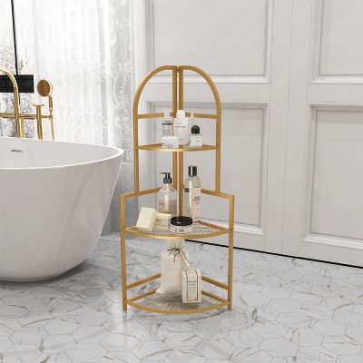 Đan Mạch JIANFA giá góc bằng sắt rỗng phòng tắm có thể gấp lại được giá đựng nhiều tầng