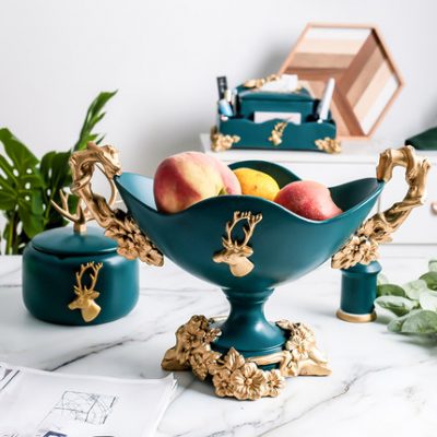 Đĩa trái cây phòng khách phong cách châu Âu trang trí đĩa trái cây giỏ trái cây đơn giản hiện đại sáng tạo nhà trang trí bàn cà phê trang trí