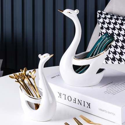 lọ đựng nĩu,thìa hình đôi thiên nga (5)